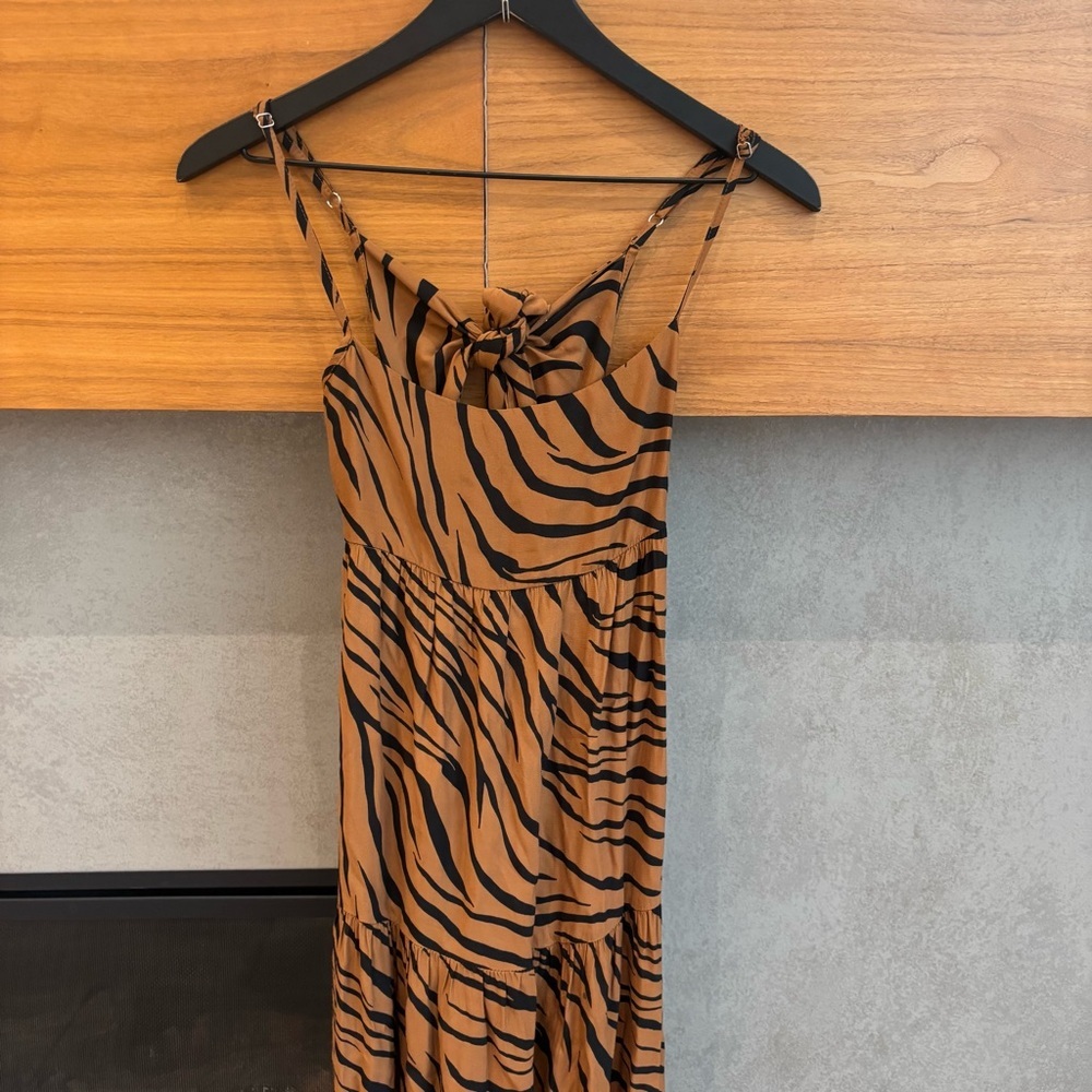FAITHFULL THE BRAND Corvina Animal Print Midi Dress, Size 2 - Picture 6 of 14